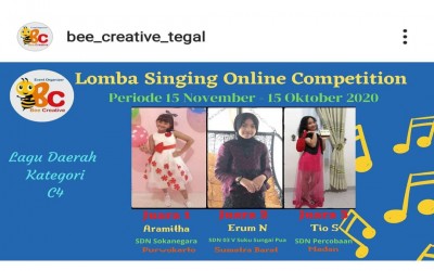 Aramitha Eleanor Salsabila Juara 1 Lomba Singing Online Competition Kategori Lagu Daerah Tingkat Nasional